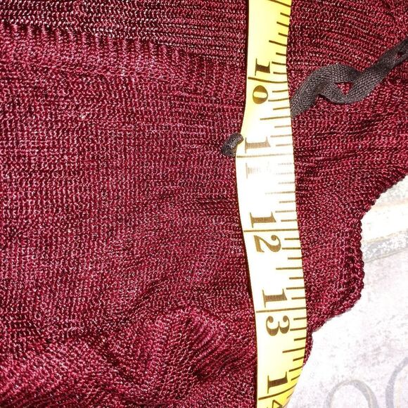 Dave& Johnny 10 Longsleeves Burgundy Sequin Opened Women's Sweater Cardigan - Picture 4 of 8